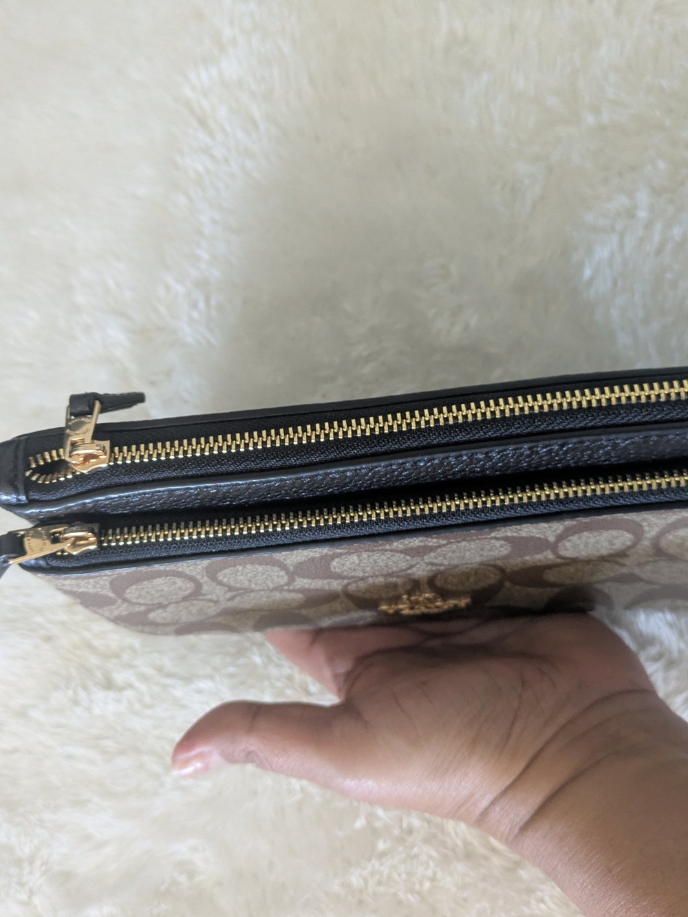 Coach Signature Canvas Wristlet in Brown & Black - Picture 2 of 6